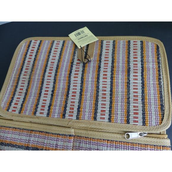 Pier 1 Mendong Shoe Box Zippered Woven Rattan Collapsible NWT Vintage RARE - Picture 13 of 13